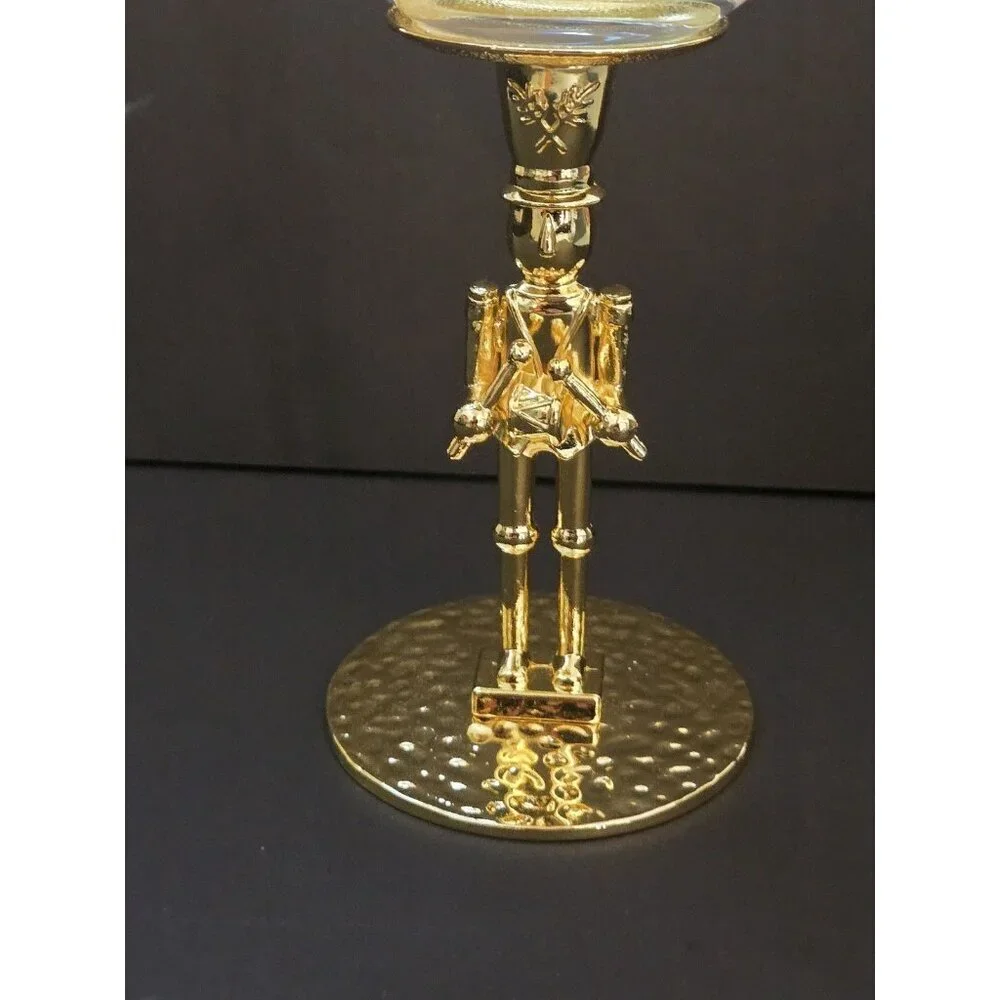New Christmas Holiday Party Gold Stem Drummer Boy Martini Cocktail Glass Cup